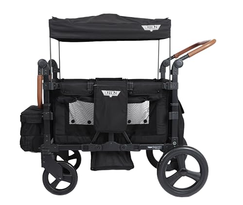 Keenz Duo Stroller Wagon with Canopy 4-Passenger Capacity Black