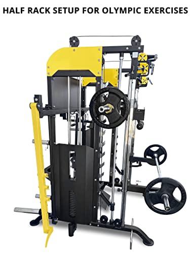 French Fitness FSR90 Functional Trainer Smith & Squat Rack Machine (New)