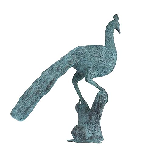 Design Toscano Pleasant Peacock Cast Bronze Garden Statue Verdigris