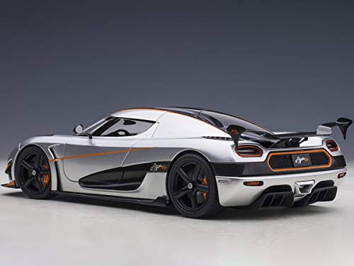 AUTOart Koenigsegg Agera RS 1/18 Model Car Moon Silver with Orange Accents