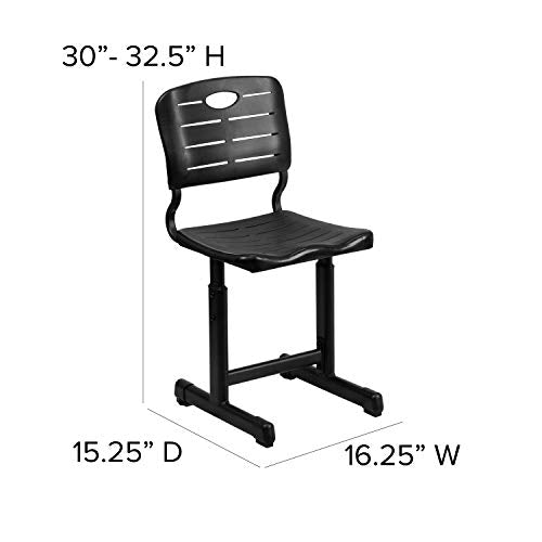 Flash Furniture Nila Adjustable Height Student Chairs Set of 6 Black