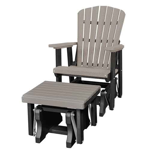 American Furniture Classics Chair and Gliding Glider Ottoman Combo Light Gray and Black