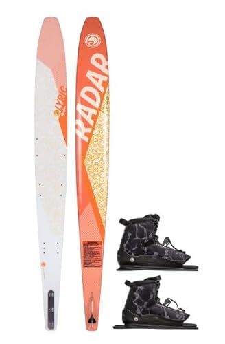 Radar Lyric Waterski w/Double Lyric Boot - Peach / Gold / White