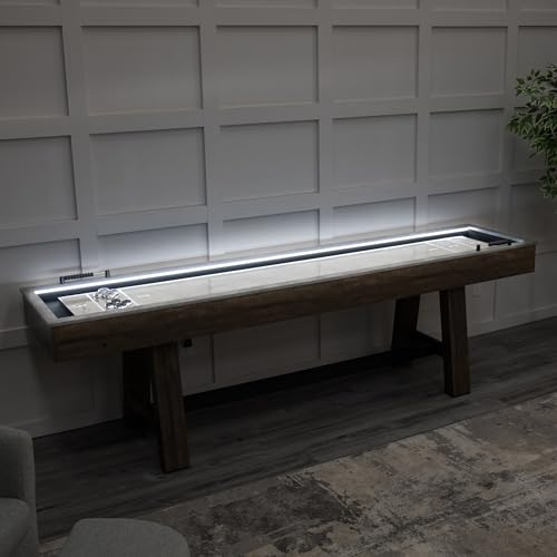 American Legend Stonebridge 9’ LED Light Up Shuffleboard Table with Bowling Stonebridge