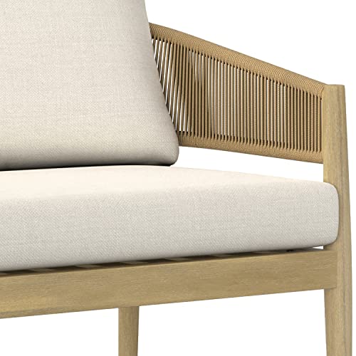 SIMPLIHOME Bayshore Contemporary 4 Piece Outdoor Conversation Set Natural