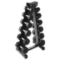 Inspire Fitness 210 lb Rubber Dumbbell Set with Rack Black