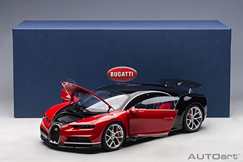 AUTOart Bugatti Chiron 1/12 Model Car Italian Red Nocturne Black