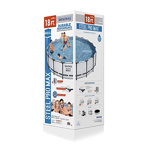 Bestway Above Ground Swimming Pool with Cleaning Kit Gray