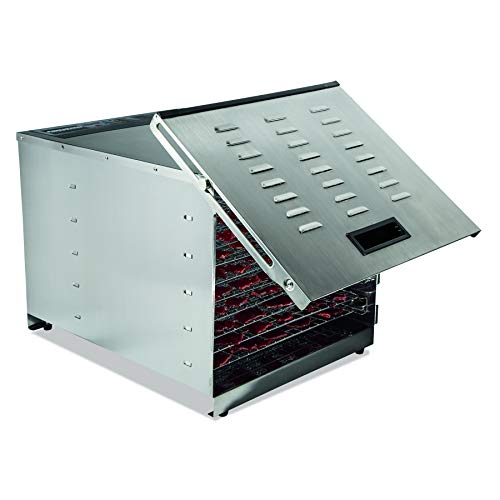 Hamilton Beach Commercial Food Dehydrator 10 Trays 1200 Watts Digital Timer Stainless Steel