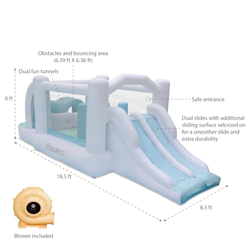 Bounceland Obstacle Dream Bouncer Combo with Dual Slides Neutral Color