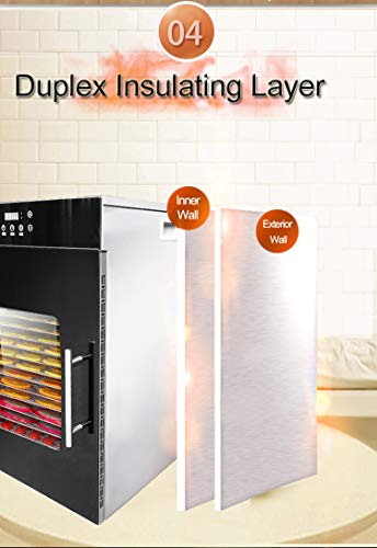 Kolice Commercial 6-Layer Food Dehydrator Stainless Steel