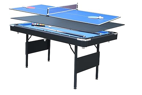 Gao Bao Long 5.5-Foot 3-in-1 Portable Folding Pool Table Blue