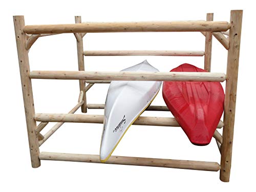 Log Kayak Rack 12-Kayak or Multiple Canoe and Kayak Storage Rack Canyon Brown