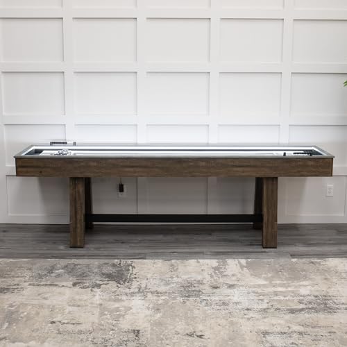 American Legend Stonebridge 9’ LED Light Up Shuffleboard Table with Bowling Stonebridge