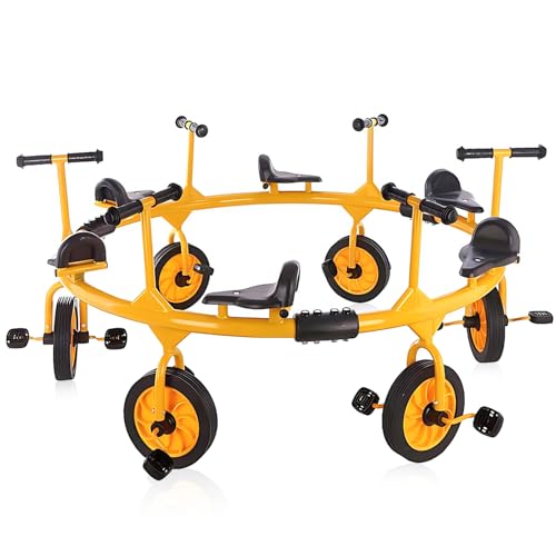 Amzealot Toddler Tricycle 360° Spin 6-Seater Yellow