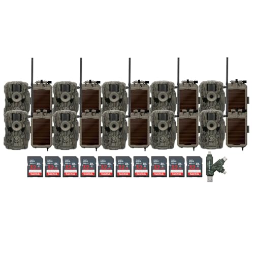 Stealth Cam 36MP Fusion Max Cellular Trail Camera Bundle with 10x Solar Power Panels and 32GB Memory Cards
