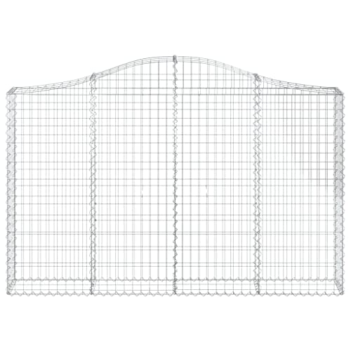 Arched Gabion Baskets 2 pcs 78.7"x11.8"x47.2"/55.1" Galvanized Iron White Black Other