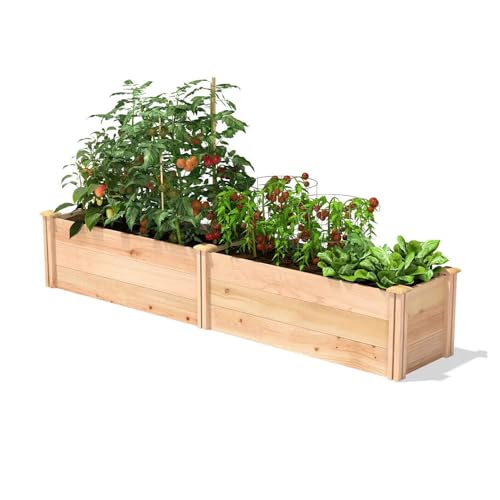 Saranya 18" Rustic Natural Wood Cedar Raised Bed Planter Box Natural Wood