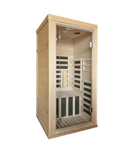 Kang Share Infrared Sauna Room for Home 1 Person 1260W, 7-Piece Graphene Carbon Heating Plate Dry Sauna