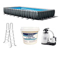 Intex Ultra XTR Rectangular Swimming Pool Set Bundle with Pump and Pool Care Chemicals