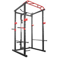 IFAST Power Cage 1000-Pound Capacity Olympic Squat Cage Power Rack with LAT Pull-Down Attachment, Red