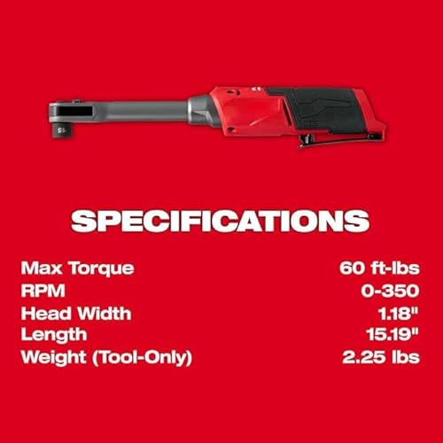 Millwavkee Extended Reach Box Ratchet Compatible with Milwaukee 3050-20 M12 FUEL 12V Bare Tool