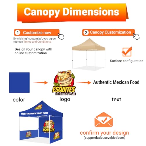CUSEVE Custom Canopy Tent 10x20 with Logo Multicolor