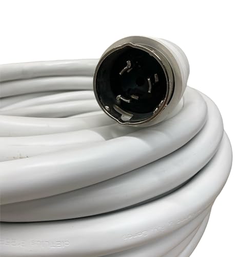 Amp Up Marine 125/250 Volt 50 Amp Replacement Shore Power Cable 50' White