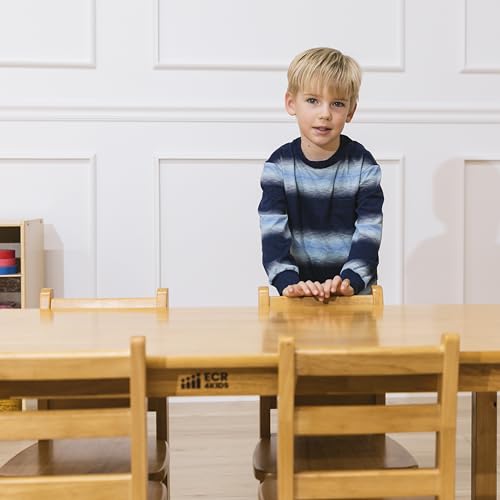 ECR4Kids Rectangular Hardwood Table & Chairs Set Honey