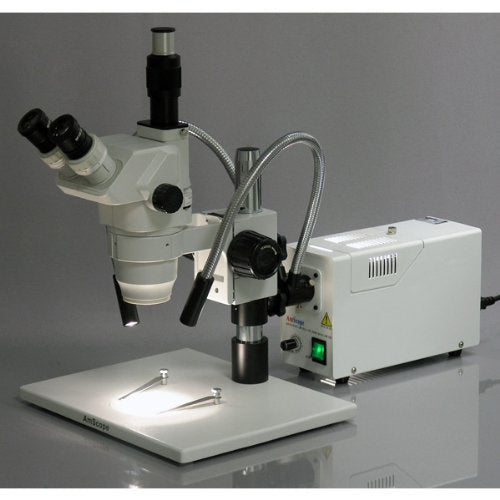AmScope Digital Trinocular Stereo Zoom Microscope 2X-225X White