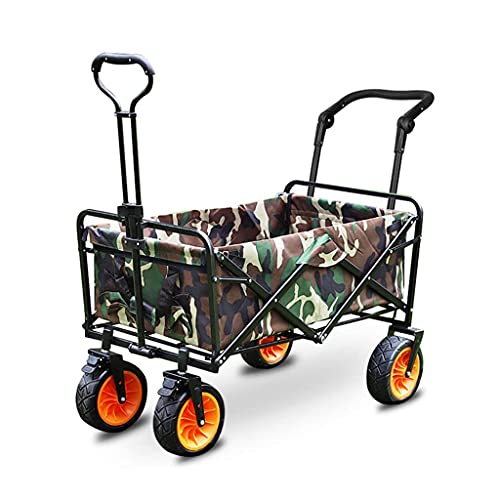 5sssallefaa Folding Trolley Cart Outdoor Four-Wheel Wagon Multicolor