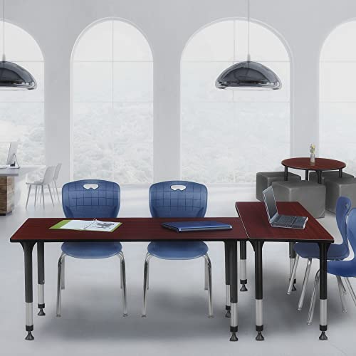 Regency Kee Height Adjustable Classroom Table 72" x 24" Mahogany Brown