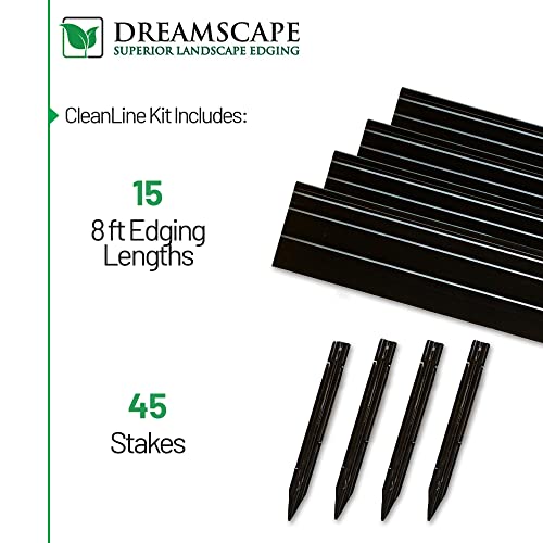 Dreamscape Cleanline Landscape Aluminum Edging 1/8 x 4 x 8 Black Anodized 120'