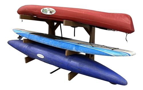 Log Kayak Rack One-Sided Recycled Poly Kayak Rack Nutmeg Brown