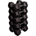 Gronk Fitness Rubber HEX Dumbbell Set - Pairs - 5-50lbs