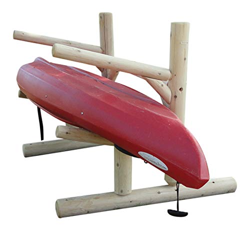 Log Kayak Rack 2-Place 1-Sided Kayak/SUP Rack Canyon Brown