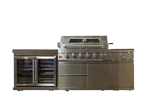 Luxuria Spas Flame Pro Series 6-Burner Modular Kitchen Silver