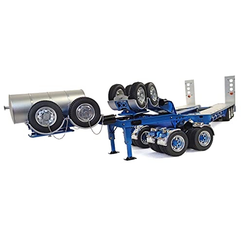 TOUCAN RC HOBBY JDMODEL 1.5M Metal Trailer for 1/14 Tractor Truck Blue Silver