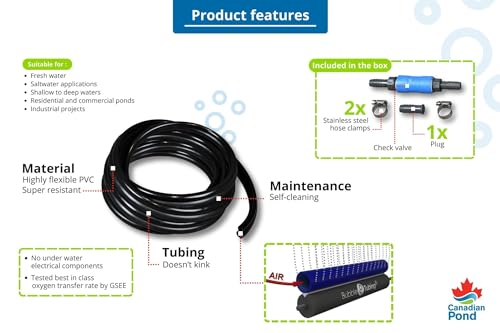 BUBBLE TUBING Fine Bubble Self-Sinking Diffuser Airline Black 100'