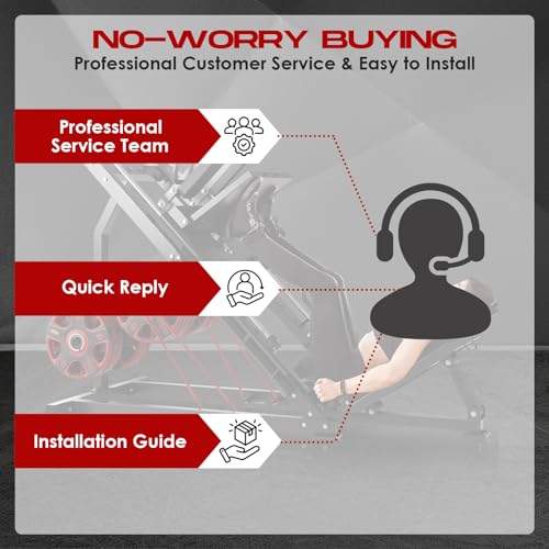 KUNRAM Adjustable Leg Press Hack Squat Machine for Home Gym Black