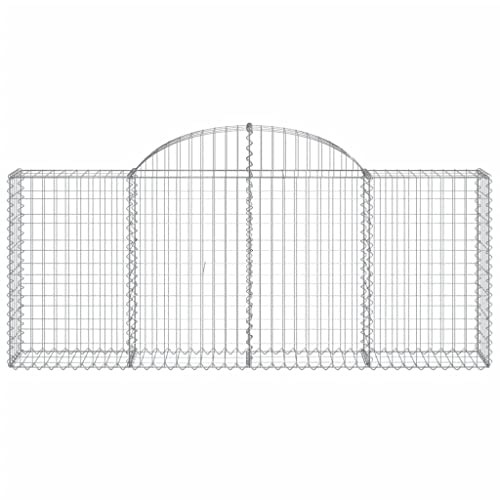Arched Gabion Baskets 4 pcs Galvanized Iron Plant Pots White Black Other