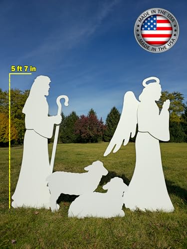 FrontYard Originals All-Weather Life Size Outdoor Nativity Display White