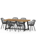 Christopher Knight Home Patrice Outdoor Dining Set Black + Sandblast Black