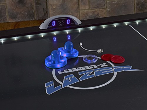 Triumph Sports USA Lumen-X Lazer 6’ Interactive Air Hockey Table Blue-Black