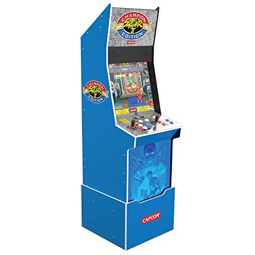 ARCADE1UP Street Fighter II Champion Edition Big Blue Arcade Machine with WiFi and Stool