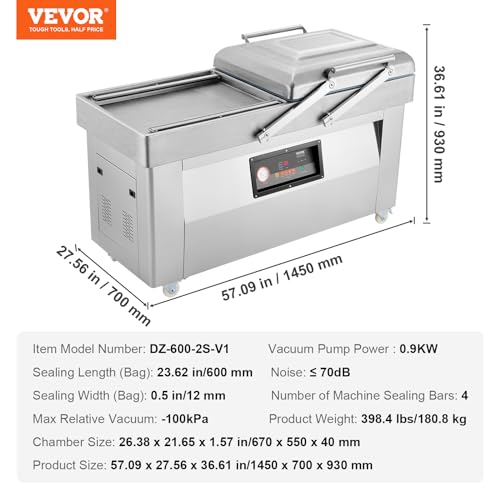 VEVOR Chamber Vacuum Sealer 1200W Silver