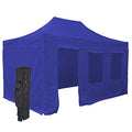 Vispronet 10x15 Steel Canopy Tent Kit Blue - Wind Resistant Up to 25mph with Walls and Accessories