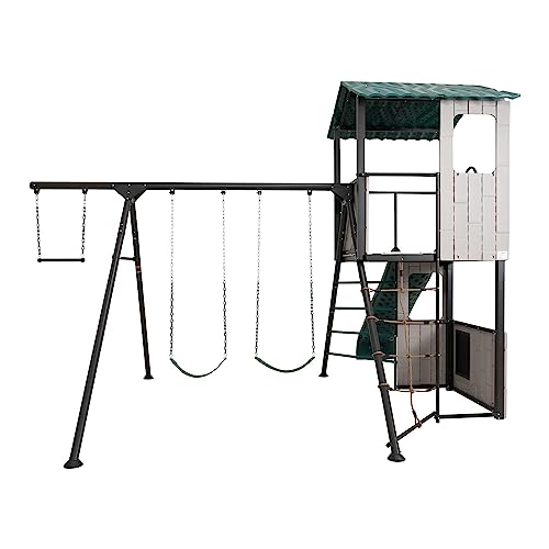 Lifetime Adventure Clubhouse Swing Set Playset Earthtone