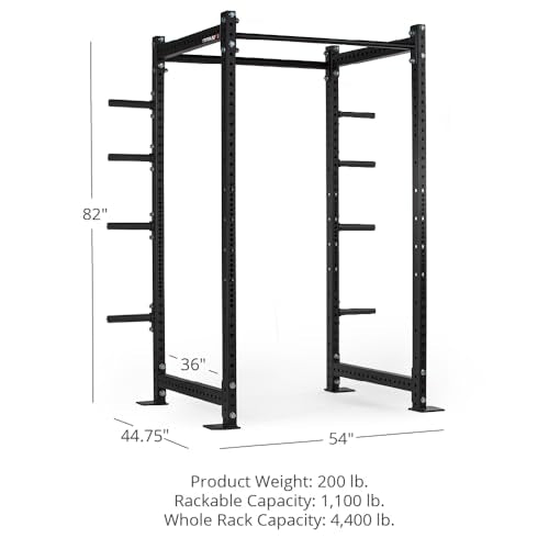 Titan Fitness T-3 Series Black Tall Power Rack 36in Depth Weight Plate Holders 1,100 LB Capacity