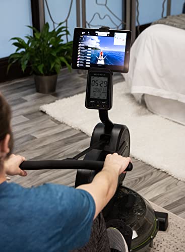 WaveFit Swell Series Water Rower R100 Indoor Rowing Machine with Bluetooth Connectivity, 300 lb Weight Capacity